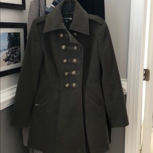 Military green coat